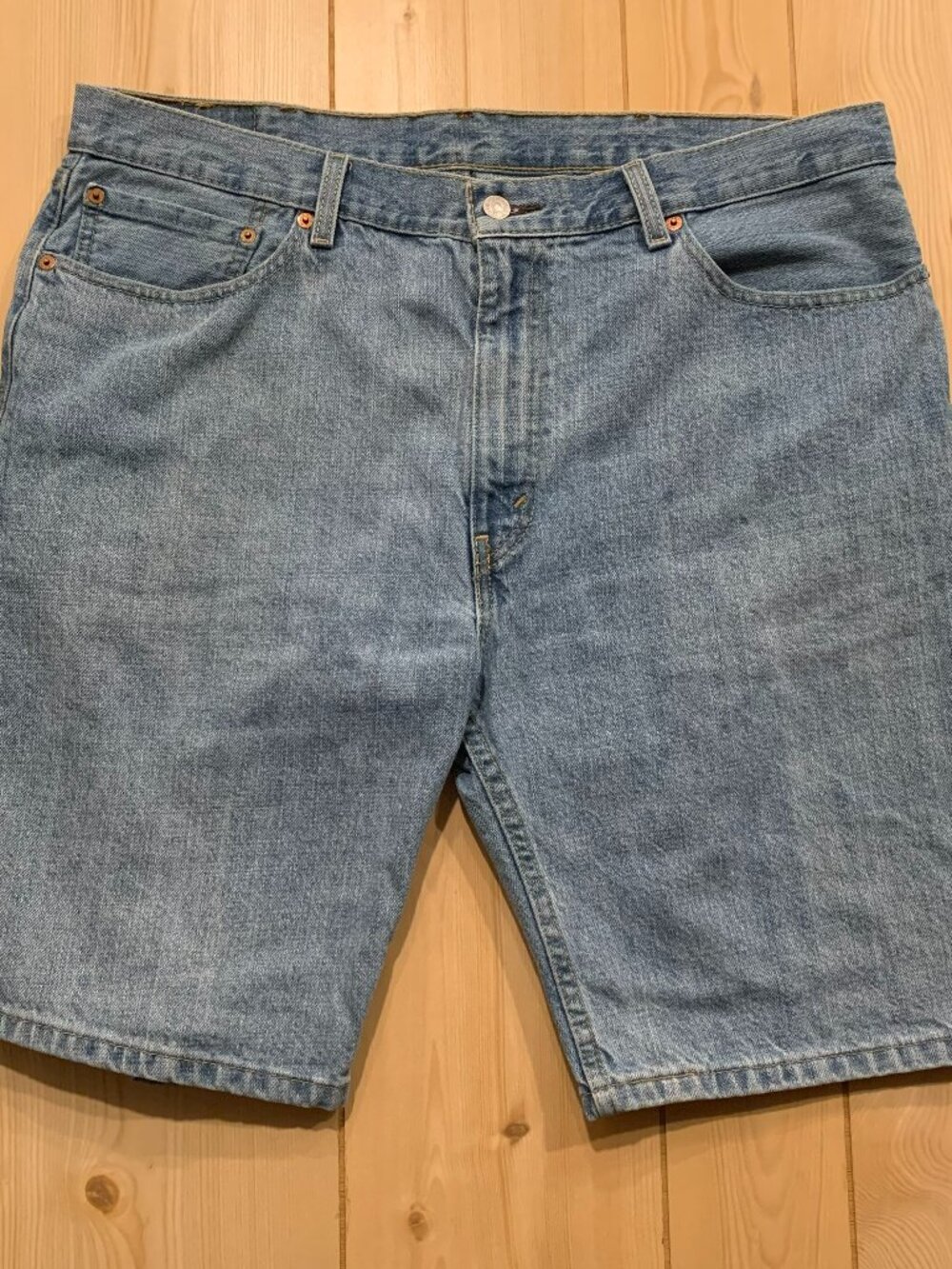 Levi Strauss Levi's 505 Straight Leg Utility Denim Light Blue Jean Shorts W 36